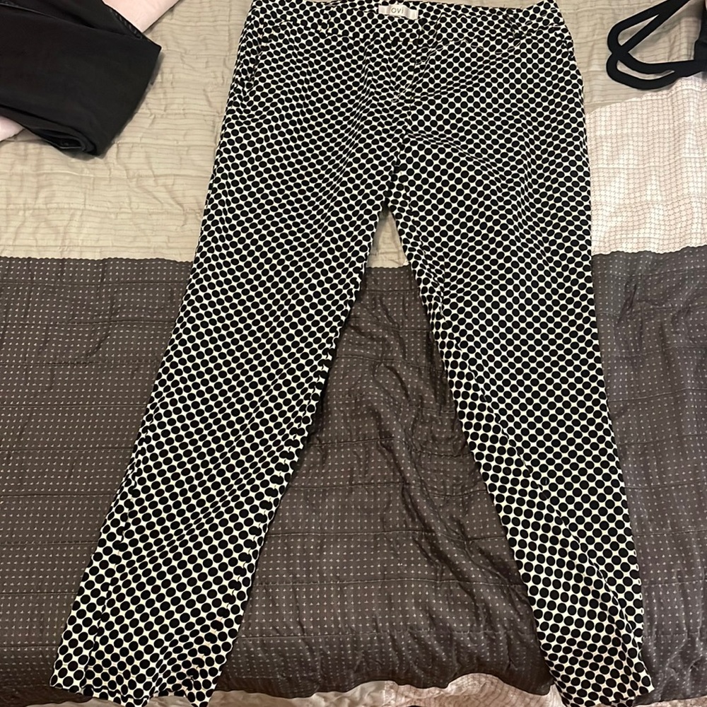 Ovi large pants, white with black dots